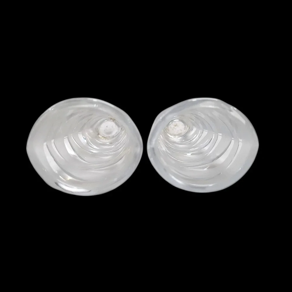 Pair JG Durand Art Deco Clear/Satin Frosted Candlesticks‎ for Taper Candles